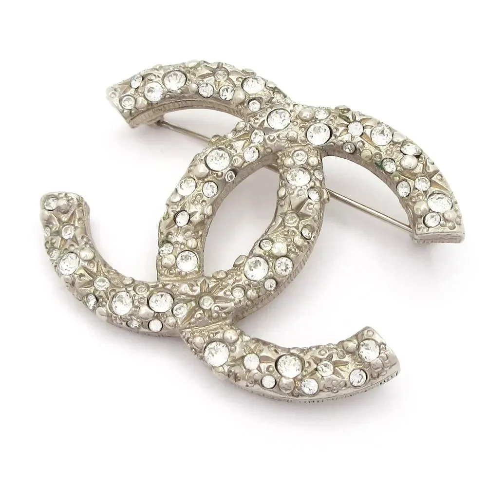 Chanel Coco Brooch Hardware Rhinestones